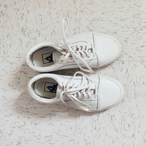 Old school White Leather Vans